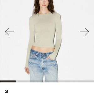 Skims long sleeve soft smoothing tee in elm green